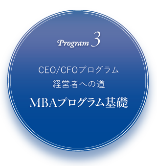 program3 CEO/CFOプログラム・経営者への道 MBAプログラム基礎